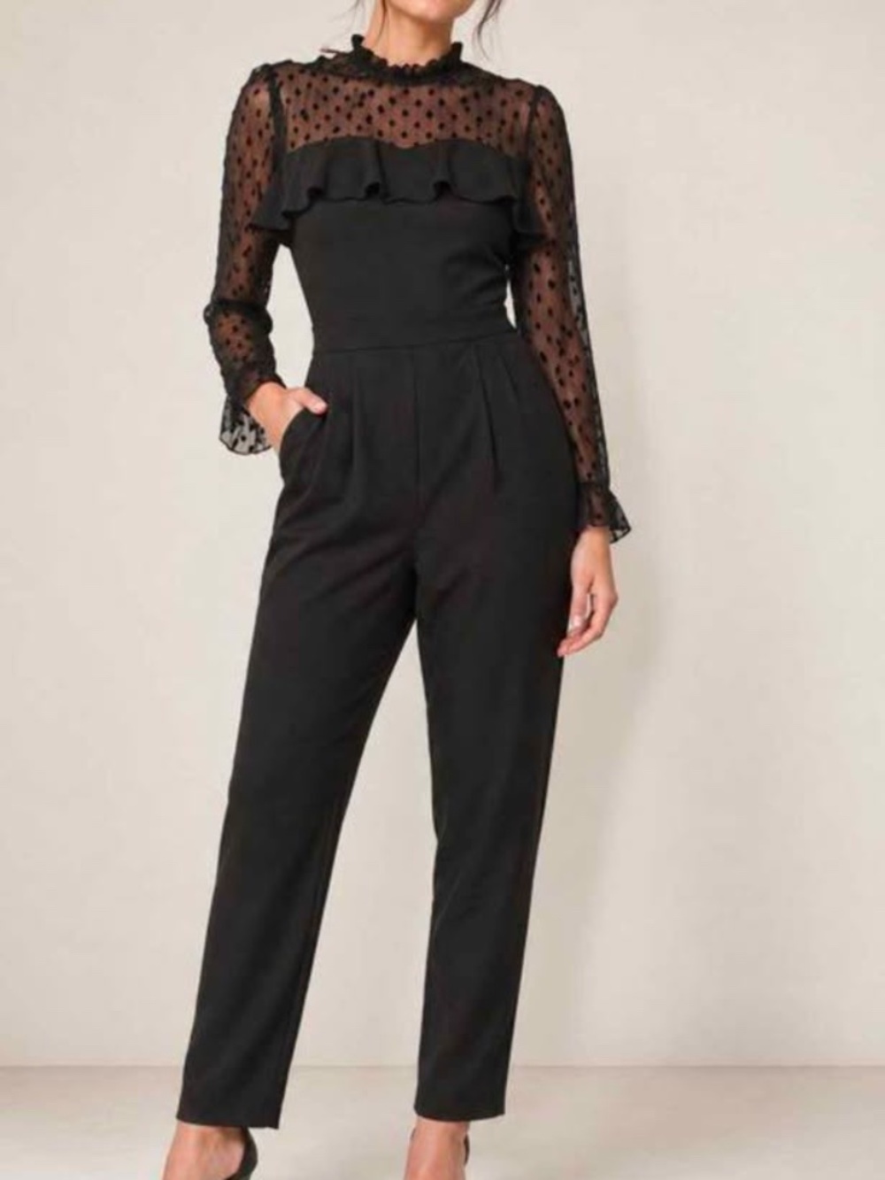 Zara Elegant Black Jumpsuit XS Like New